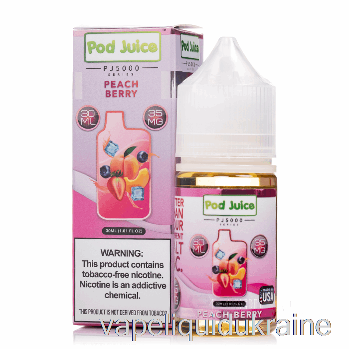 Vape Liquid Ukraine Peach Berry - Pod Juice PJ5000 - 30mL 35mg